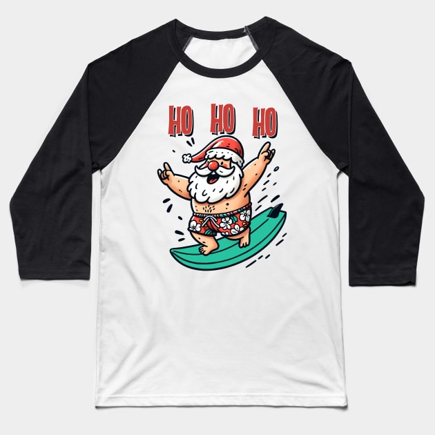 Ho ho ho merry Christmas Baseball T-Shirt by Fun Planet